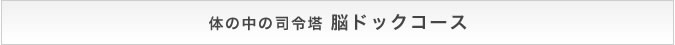 体の中の司令塔 脳ドックコース