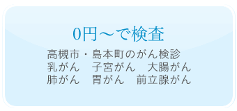 500円で検査 高槻市・島本町のがん検診 乳がん 子宮がん 大腸がん 肺がん 胃がん 前立腺がん